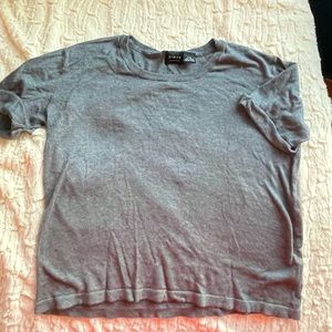 Press knit short sleeve top